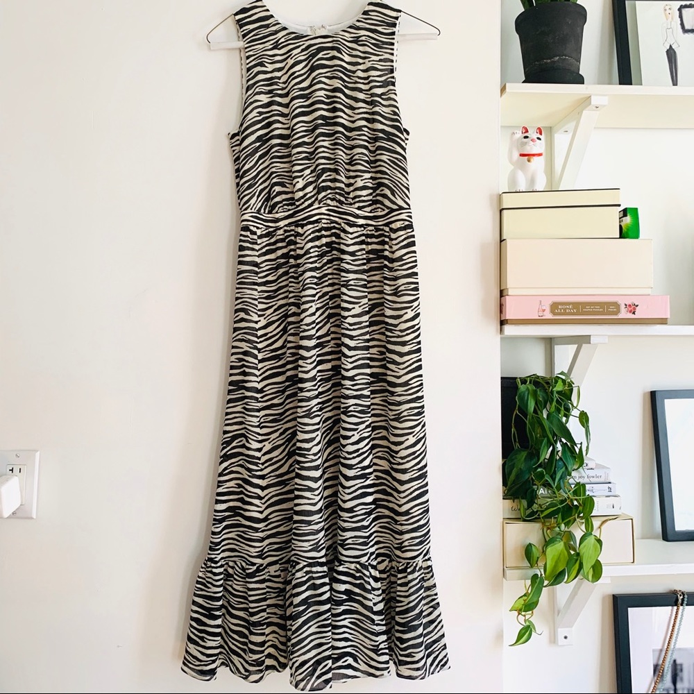 *2 for $45* J.Crew Zebra Stripe Midi Dress